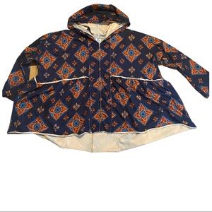 Ivy Jane m/L zip jkt oversized fits like xl in knit French terry high/low navy